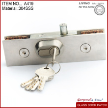 high quality stainless steel frameless glass door lock